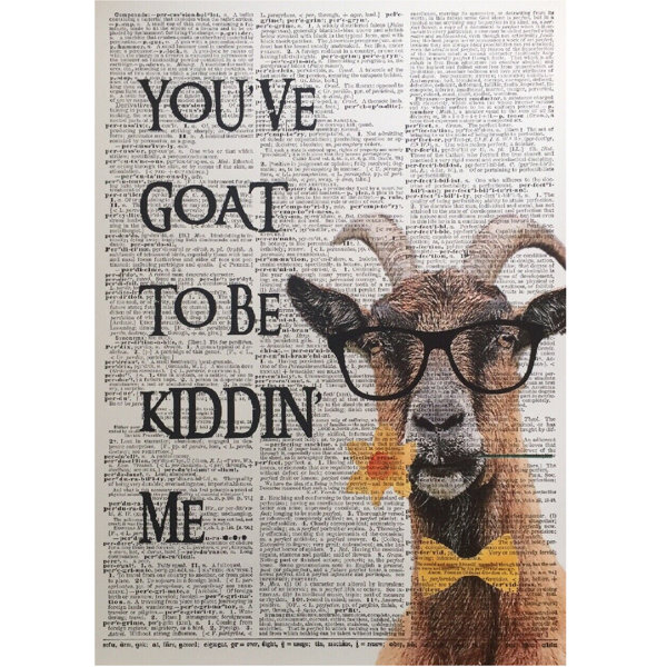 Happy Larry A3 Goat Vintage Dictionary Print Goat Wall Art Picture